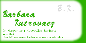 barbara kutrovacz business card